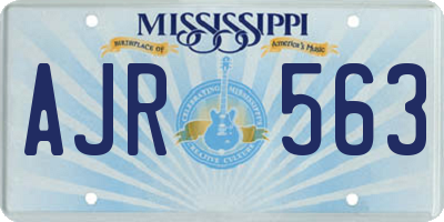 MS license plate AJR563