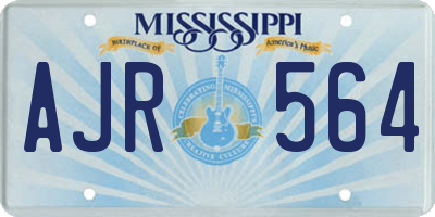 MS license plate AJR564