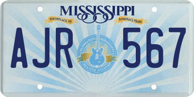 MS license plate AJR567