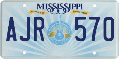 MS license plate AJR570