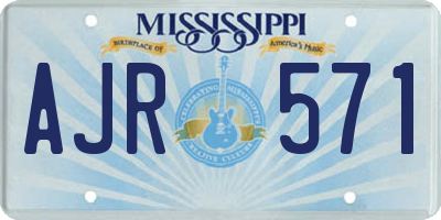 MS license plate AJR571