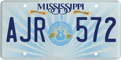 MS license plate AJR572