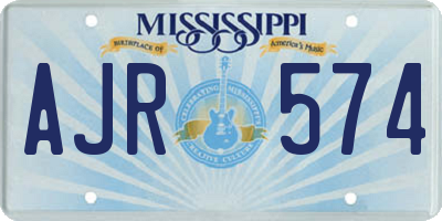 MS license plate AJR574