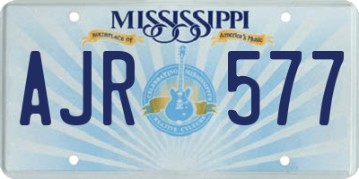 MS license plate AJR577