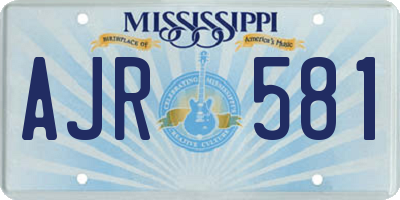 MS license plate AJR581