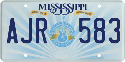 MS license plate AJR583