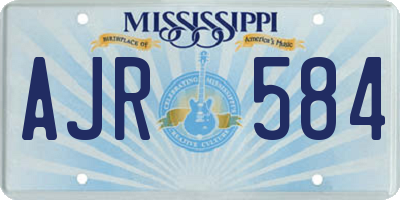 MS license plate AJR584