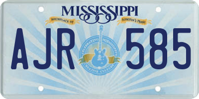MS license plate AJR585