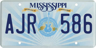 MS license plate AJR586