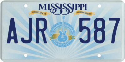 MS license plate AJR587