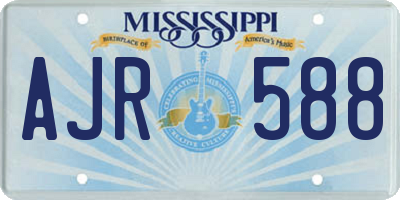 MS license plate AJR588