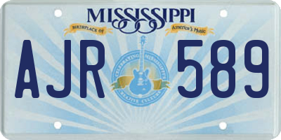 MS license plate AJR589
