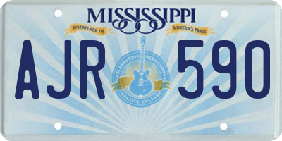 MS license plate AJR590