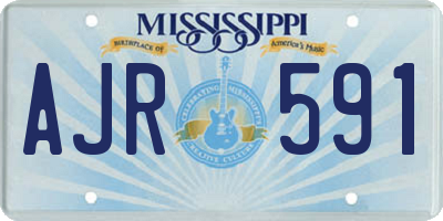 MS license plate AJR591