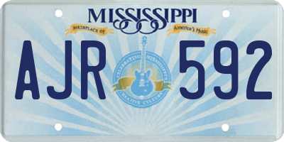 MS license plate AJR592