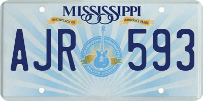 MS license plate AJR593