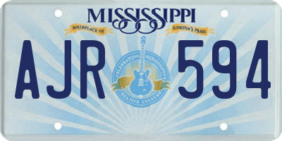 MS license plate AJR594