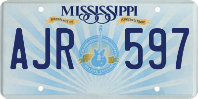 MS license plate AJR597