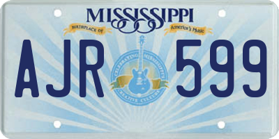MS license plate AJR599