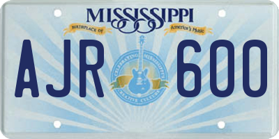 MS license plate AJR600