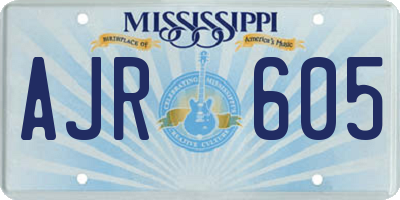 MS license plate AJR605
