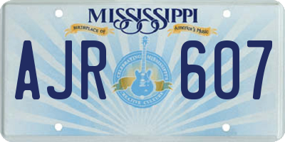 MS license plate AJR607