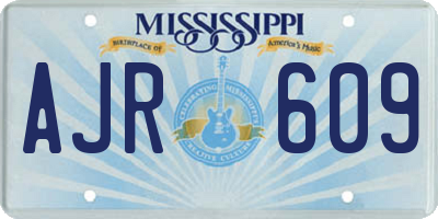 MS license plate AJR609