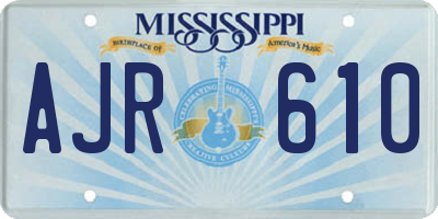 MS license plate AJR610