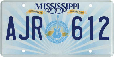 MS license plate AJR612