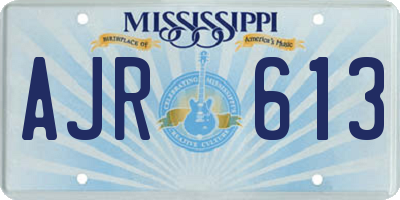 MS license plate AJR613