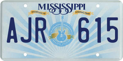 MS license plate AJR615