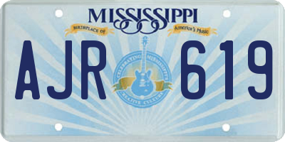 MS license plate AJR619