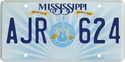 MS license plate AJR624