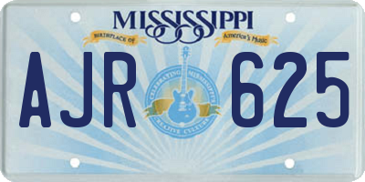 MS license plate AJR625