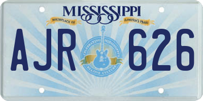 MS license plate AJR626