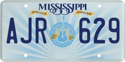 MS license plate AJR629