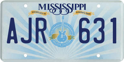 MS license plate AJR631