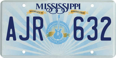 MS license plate AJR632