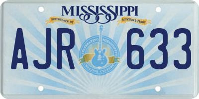 MS license plate AJR633