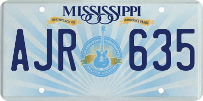 MS license plate AJR635