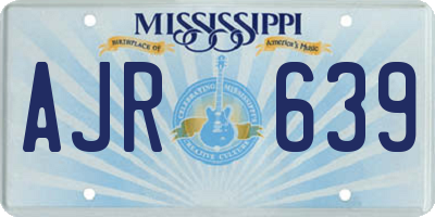 MS license plate AJR639