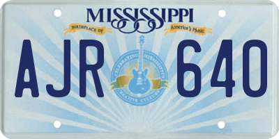 MS license plate AJR640