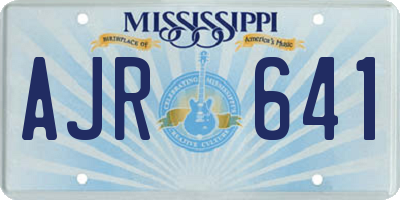 MS license plate AJR641