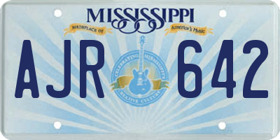 MS license plate AJR642