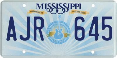 MS license plate AJR645