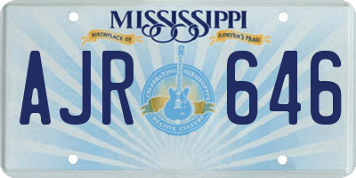 MS license plate AJR646