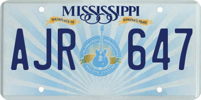 MS license plate AJR647
