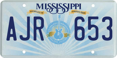 MS license plate AJR653