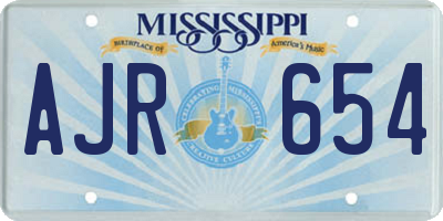 MS license plate AJR654