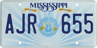MS license plate AJR655